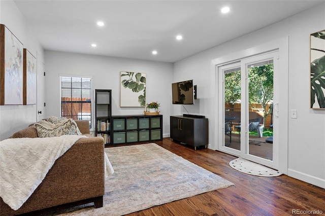 7968 S Trenton St, Centennial, CO 80112 - living area with wood finished floors and recessed lighting