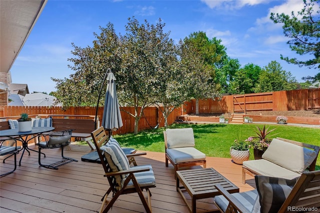 7968 S Trenton St, Centennial, CO 80112 - deck with a fenced backyard