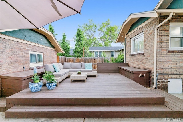 4003 Federal Blvd, Denver, CO 80211 - deck featuring outdoor lounge area and a fenced backyard
