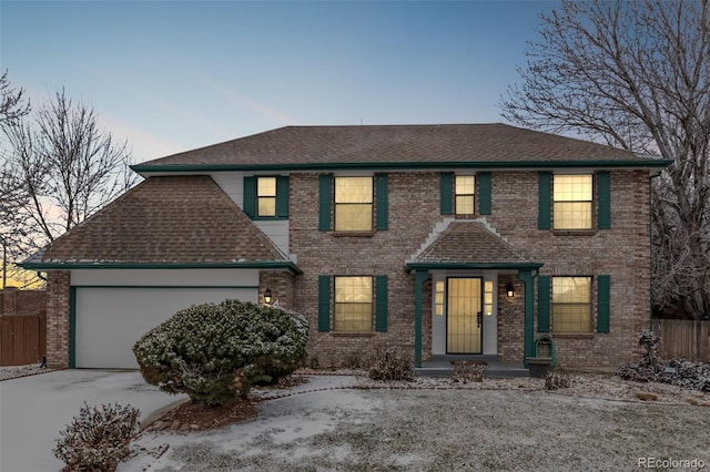 view of front facade with a garage