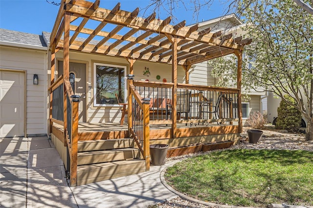 1141 Beech St, Fort Lupton, CO 80621 - deck featuring a pergola and a yard