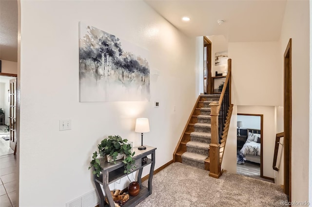 1141 Beech St, Fort Lupton, CO 80621 - stairs featuring carpet and baseboards