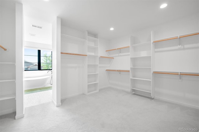 spacious closet with carpet flooring
