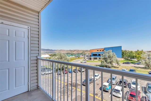 balcony with a mountain view