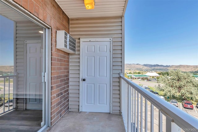 balcony with a mountain view