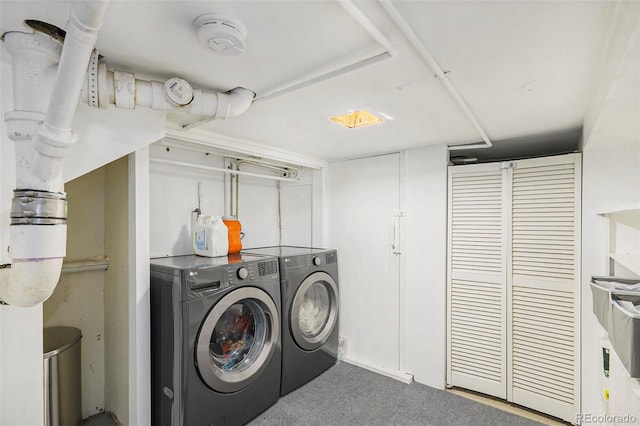 4196 S Pennsylvania St, Englewood, CO 80113 - clothes washing area with laundry area, carpet, and washing machine and clothes dryer