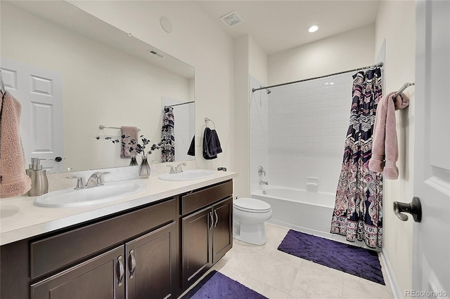 6335 E 143rd Dr, Thornton, CO 80602 - bathroom featuring double vanity and shower / tub combo with curtain