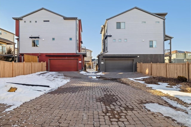 exterior space featuring a garage