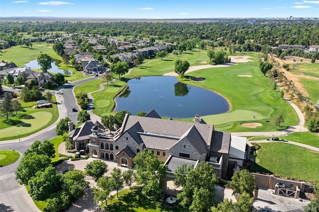 9151 E Harvard Ave, Denver, CO 80231 - aerial perspective of suburban area featuring a local golf course and a nearby body of water