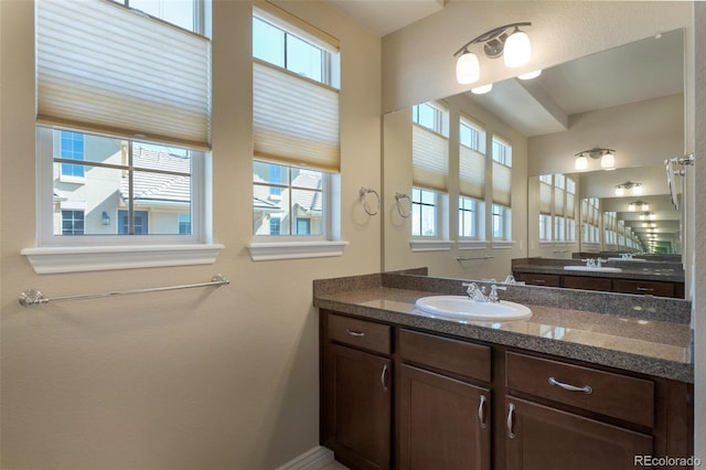 bathroom featuring vanity and a healthy amount of sunlight