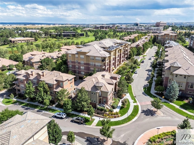 aerial view with a residential view