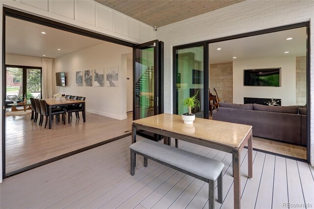62 Jasmine St, Denver, CO 80220 - dining area with light wood-style floors, recessed lighting, and baseboards