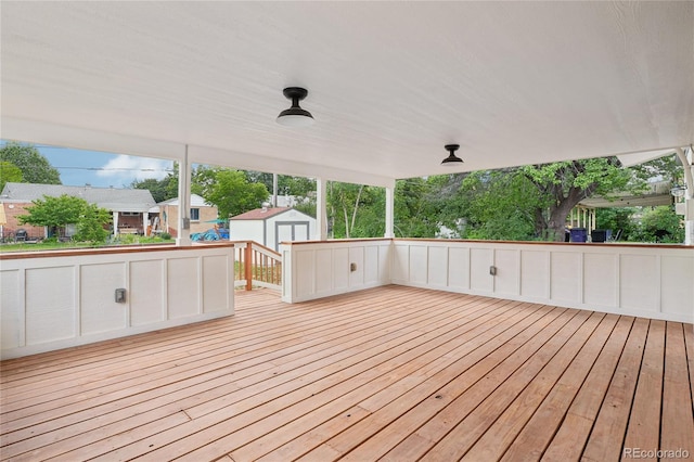 1436 S Yates St, Denver, CO 80219 - wooden terrace featuring a shed
