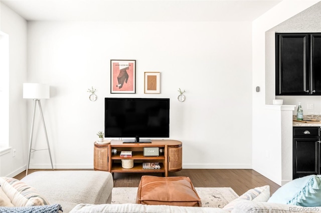 5025 Central Park Blvd, Denver, CO 80238 - living room with wood finished floors and baseboards