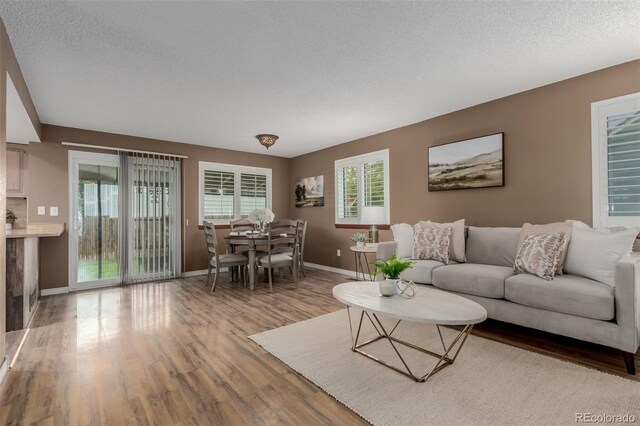 6119 Zenobia Ct, Arvada, CO 80003 - living room featuring light wood-style flooring and a textured ceiling