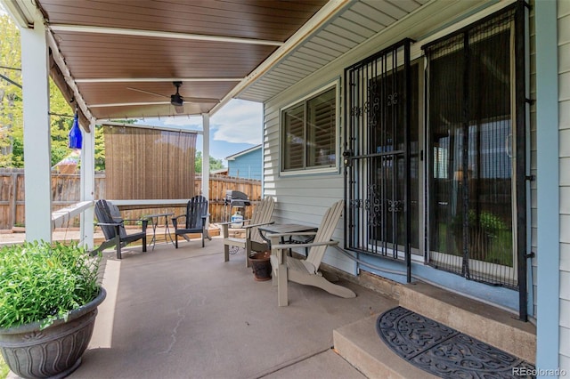 6119 Zenobia Ct, Arvada, CO 80003 - view of patio / terrace with a ceiling fan