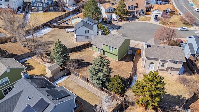 aerial view with a residential view