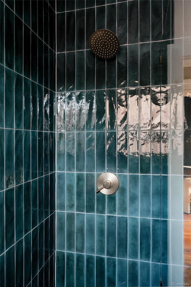 interior space with a tile shower