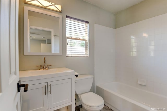 3769 Dahlia St, Denver, CO 80207 - full bath featuring toilet, vanity, and shower / bathtub combination