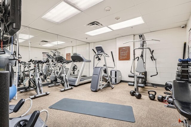 1950 N Logan St Unit 108, Denver, CO 80203 - gym with a drop ceiling