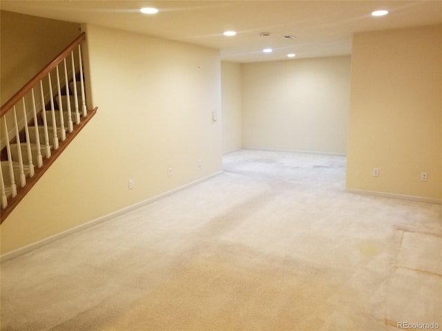 basement featuring carpet floors