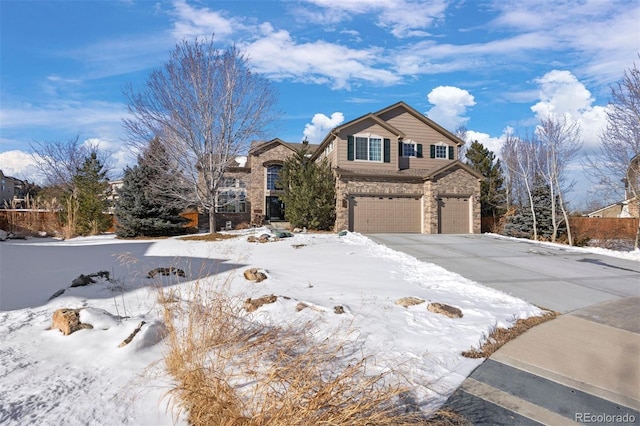 view of front of property featuring a garage