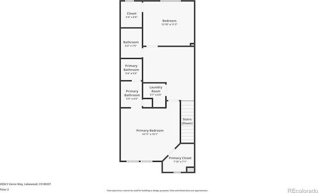 2036 S Vance Way, Lakewood, CO 80227 - floor plan / room layout