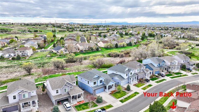 23070 York Ave, Parker, CO 80138 - aerial view of residential area with mountains
