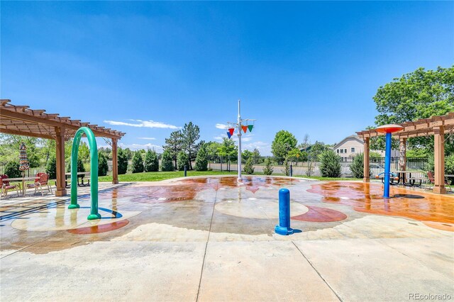 23070 York Ave, Parker, CO 80138 - surrounding community featuring a pergola and a patio area