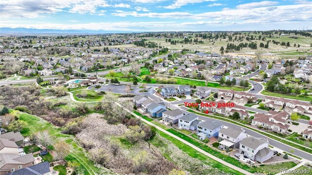 23070 York Ave, Parker, CO 80138 - aerial overview of property's location with nearby suburban area
