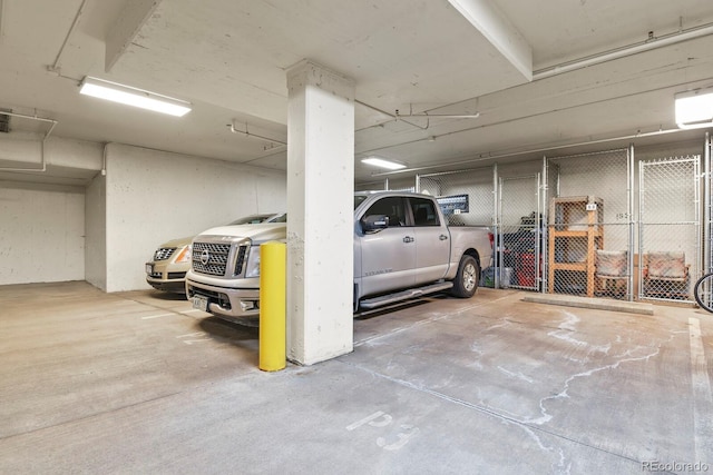 view of parking garage