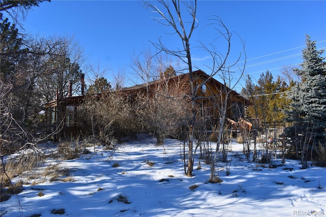 view of snowy exterior