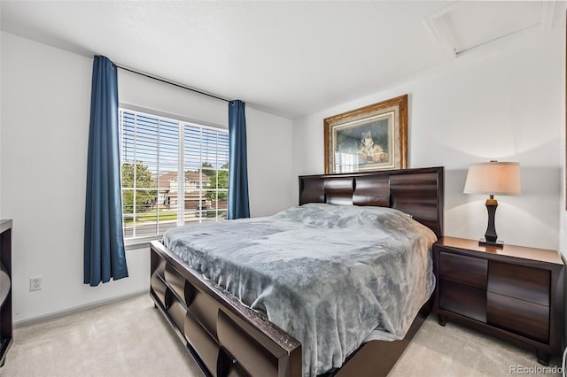 10530 Mount Columbia Pl, Parker, CO 80138 - bedroom with light colored carpet and attic access