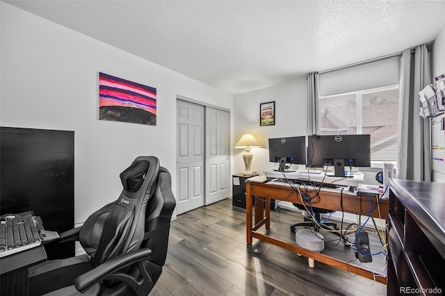 10530 Mount Columbia Pl, Parker, CO 80138 - office space with wood finished floors and a textured ceiling