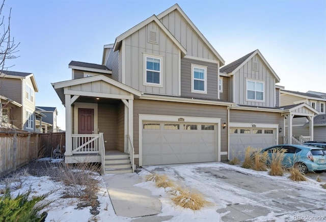 view of front of property featuring a garage