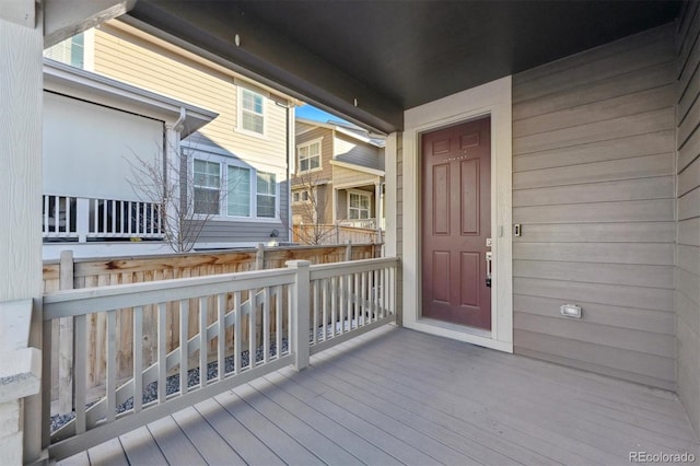 wooden deck with a porch