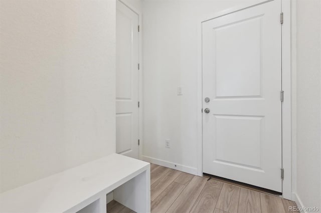 mudroom featuring light hardwood / wood-style floors