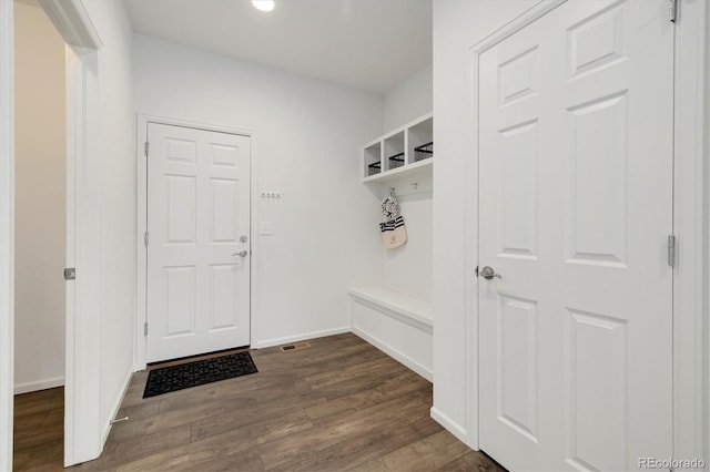 6692 S Robertsdale Way, Aurora, CO 80016 - mudroom with dark wood-type flooring and recessed lighting