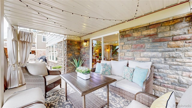 view of patio featuring an outdoor living space