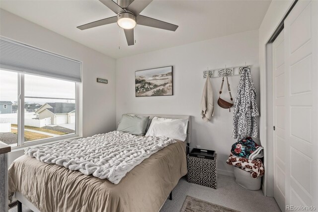 515 Bridger Ave, Fort Lupton, CO 80621 - carpeted bedroom with a ceiling fan and baseboards