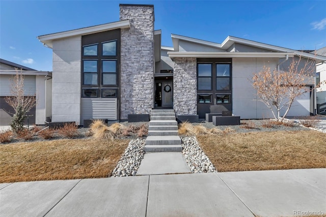 view of front of property featuring stone siding