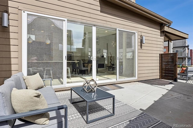 view of patio featuring an outdoor living space