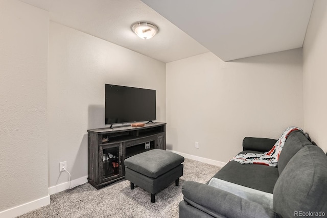 living room with light carpet