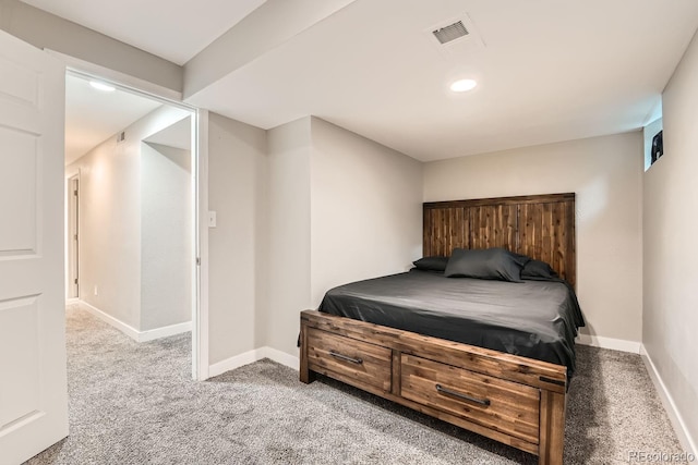 view of carpeted bedroom