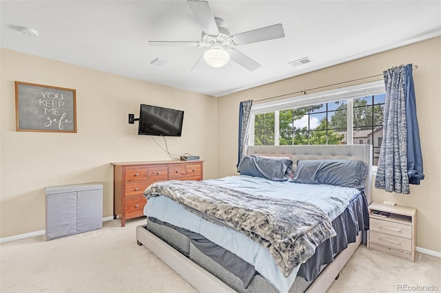 19463 E Hollow Creek Dr, Parker, CO 80134 - bedroom featuring light colored carpet and ceiling fan