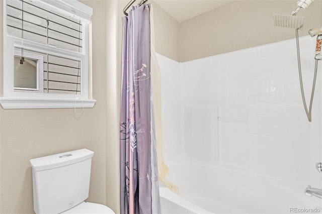 19463 E Hollow Creek Dr, Parker, CO 80134 - bathroom featuring shower / bath combo and toilet