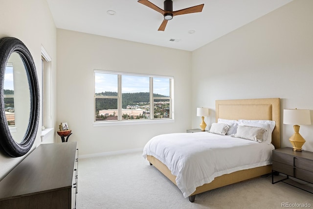 766 Dreamcatcher Ln, Evergreen, CO 80439 - bedroom featuring light colored carpet and ceiling fan