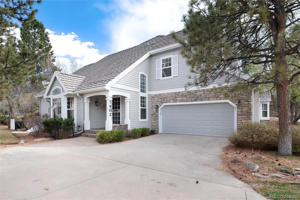 view of front property with a garage