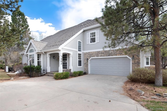 view of front property with a garage