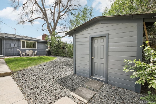view of shed